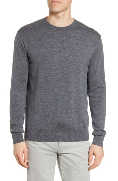 Peter Millar Crown Wool Crewneck Sweater In Gray