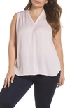 Vince Camuto V-neck Rumple Blouse In Pink Bliss