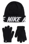 Nike Big Kids' Beanie And Gloves Set In 23