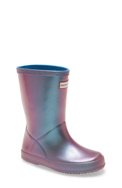 Hunter Kids' First Classic Nebula Waterproof Rain Boot In Blue Bottle