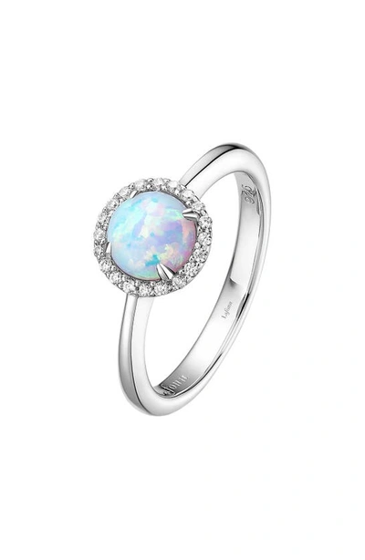 Lafonn Birthstone Halo Ring In October Opal / Silver