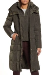 Cole Haan Signature Cole Haan Bib Insert Down & Feather Fill Coat In Forest