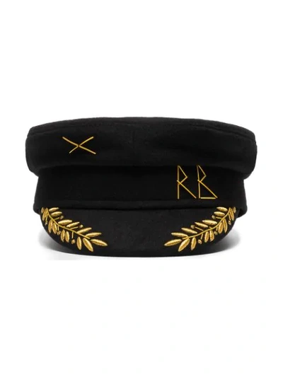 Ruslan Baginskiy Baker Boy Hat Rb Warcore In Black,gold