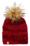 Sh T That I Knit Sh*t That I Knit The Motley Merino Wool Beanie With Removable Faux Fur Pompom In Cardinal
