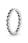 Pandora Bands Of Hearts Ring In Silver