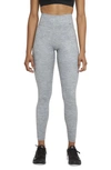 Nike One Luxe Dri-fit Training Tights In Cool Grey/ Clear