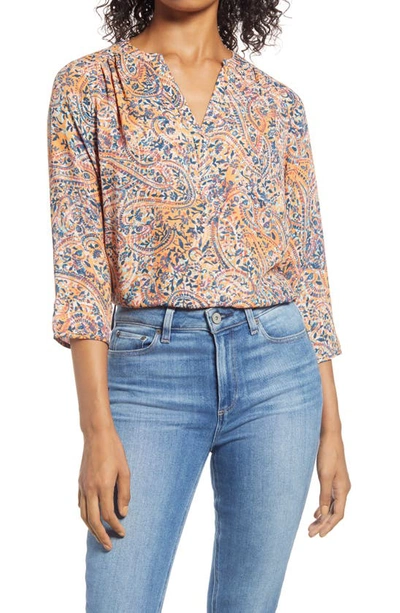 Curves 360 By Nydj Perfect Blouse In Pink Ashbury Paisley