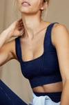 Free People Fp Movement Karma Square Neck Sports Bra In Navy