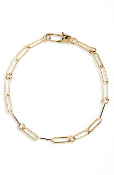 Roberto Coin Thin Paper Clip Chain Bracelet In Yellow Gold