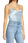 Endless Rose Cowl Neck Camisole In Light Blue