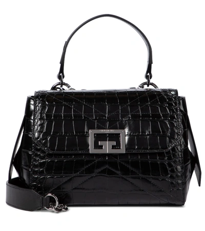 Givenchy Small Id Croc Embossed Leather Bag In Black