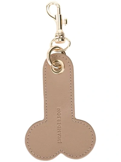 Jw Anderson Neutral Phallic Keyring In Neutrals