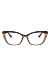 Dolce & Gabbana 54mm Square Optical Glasses In Havana/ Transparent Brown