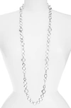 Karine Sultan Long Imitation Pearl Necklace In Silver