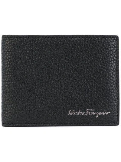 Ferragamo 'firenze' Billfold Card Holder In Black