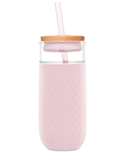 Ello Devon 18 oz. Glass Tumbler with Straw, 2 Pack (Assorted