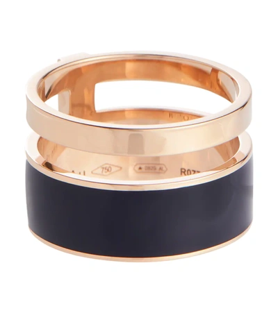 Repossi Women's Berbere Chromatic 18k Rose Gold & Lacquer Double-band Ring In Pink