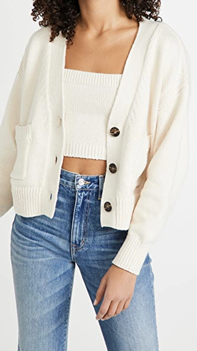 A.l.c Vincent Button-front Knit Cardigan In Cream