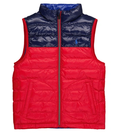Polo Ralph Lauren Kids' Reversible Water-resistant Vest In Rl 2000 Red/newport Navy