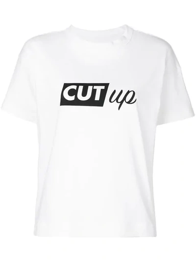 Sacai Cut Up Cotton-jersey T-shirt In White
