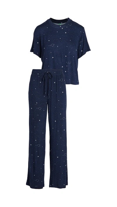 Honeydew Intimates All American Constellation Knit Pajama Set In Polar Constellation