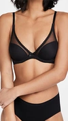 Journelle Victoire Tulle And Stretch-jersey Underwired Plunge Bra In Noir