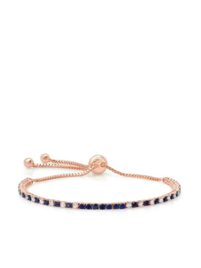 Graziela 18kt Rose Gold Diamond Sapphire Bolo Bracelet In Blue