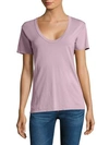 Ag Hensen V-neck Cotton Tee In Lavender Hazel