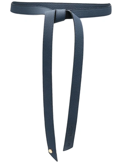 Agnona Pebble-effect Knot-detail Belt In Blue
