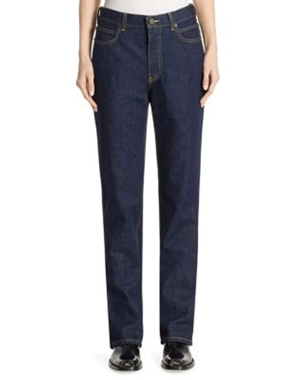 Calvin Klein Collection High-rise Straight Cotton Jeans In Blue