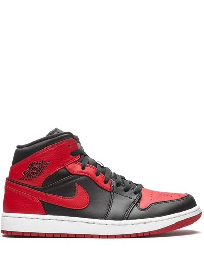 Jordan Kids' Air  1 Mid Sneakers In Black/fire Red/white