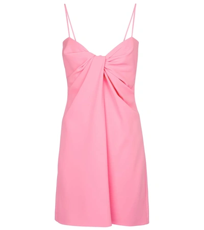 Valentino Knot Draping Silk Cady Mini Dress In Pink | ModeSens