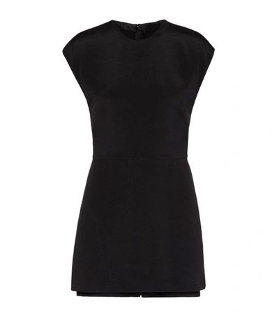 Valentino Round Neck Sleeveless Playsuit In Black