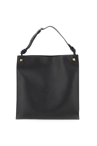 Valentino Garavani Identity Large Flat Bag In Black