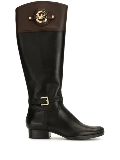 Michael Michael Kors Stockard Leather Boots In Black