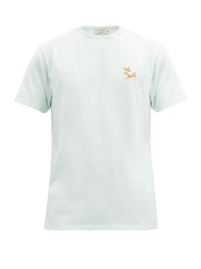 Maison Kitsuné Chillax Fox-patch Cotton-jersey T-shirt In Green