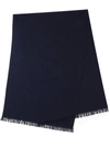 Prada Jacquard Triangle Logo Cashmere Degrade Scarf In Navy