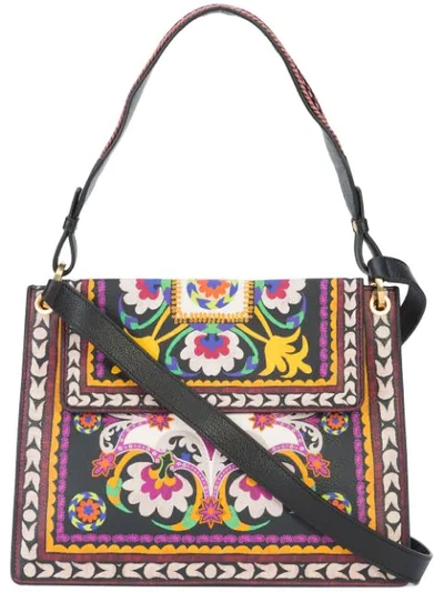 Etro Printed Leather Shoulder Bag In Multicolour