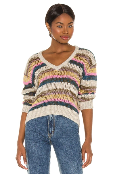 Indah Josie V Neck Crop Sweater In Eos