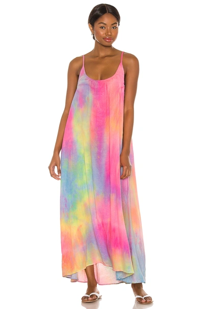 9 Seed Tulum Maxi Dress In Neon Tie Dye