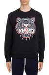 Kenzo Classic Tiger Embroidered Crewneck Sweatshirt In Black