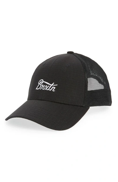 Brixton Stitch Trucker Hat In Black