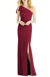 After Six Bowed One-shoulder Trumpet Gown In Red