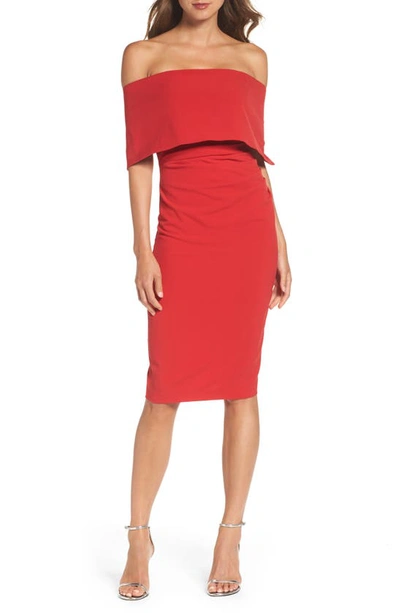 Vince Camuto Popover Cocktail Dress In Red