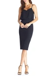 Dress The Population Alondra Blouson Sheath Dress In Black