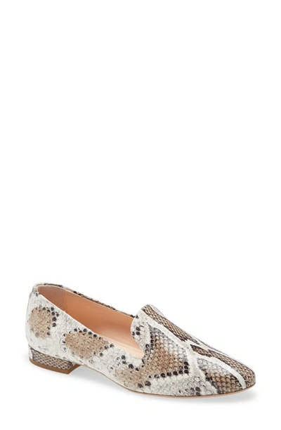 Agl Attilio Giusti Leombruni Embossed Venetian Loafer In Grey Snake Print