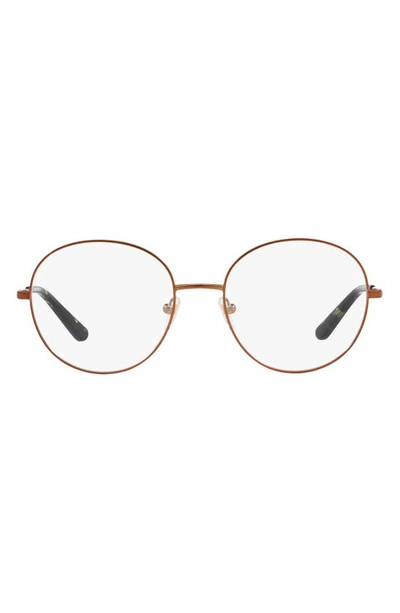 Tory Burch 51mm Round Optical Glasses In Satin Bronze