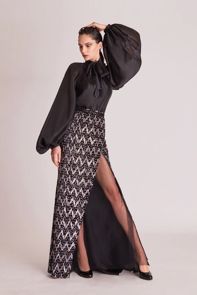 Gatti Nolli By Marwan Long Sleeve Top And Embellished Skirt