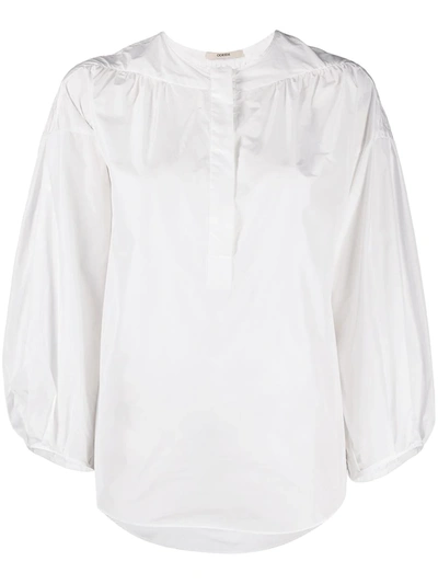 Odeeh Gathered Collarless Shirt In White