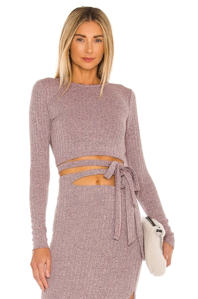 Lovers & Friends Cailey Wrap Top In Heather Mauve